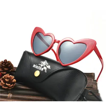 Mincl/ Širdies Akiniai nuo saulės Moterims prekės ženklo dizaineris Katė Saulės Akiniai Retro Meilė Širdies Formos Akiniai Ponios Šalies UV400 akiniai FML
