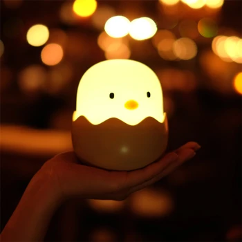 LED Nakties Šviesos Gyvūnų Kiaušinių Jauniklį Formos Įkrovimo Naktį lempa, Minkštas Animacinių filmų Kūdikio Lopšelį Miegamojo Lempa Vaikams Gimtadienio Dovana