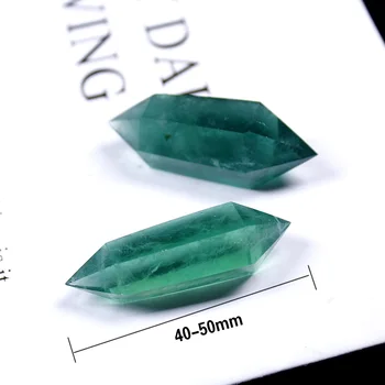 Runyangshi 1pcs 40-50mm Natūrali žalioji fluorito kristalas žalio akmens šlifavimas du kartus nurodė kristalų skiltyje Kristalų amatų