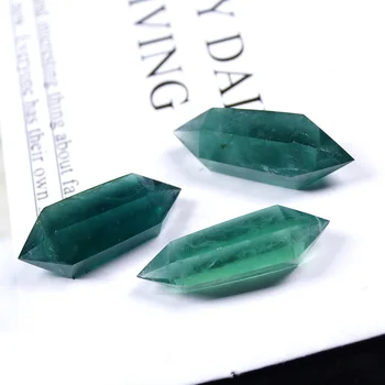 Runyangshi 1pcs 40-50mm Natūrali žalioji fluorito kristalas žalio akmens šlifavimas du kartus nurodė kristalų skiltyje Kristalų amatų