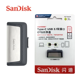 SanDisk TIPAS-C USB3.1 Dviguba Sąsaja OTG Flash Drive Didelės Spartos PenDrives 32GB 64GB 128GB 256 GB USB3.0 Memory Stick pc