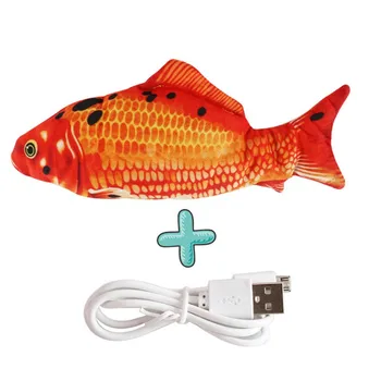 Pet Minkštas Elektroninių Žuvies Formos, Kačių Žaislas Elektros USB Įkrovimo Modeliavimas Žuvų Žaislai Juokinga Įdaryti Pagalvės Katę Kramtyti Žaislas