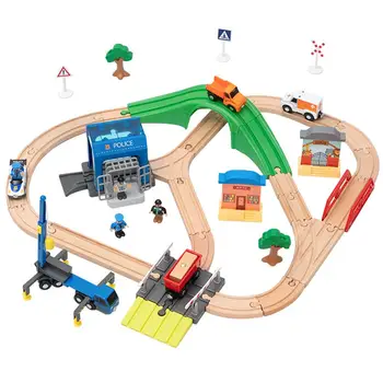 Traukinio Žaislų Rinkinys Medinių Bėgių Kelio Ir Traukinio Rinkinį Vaikams Draugišką Ir Statybos Žaislas Švietimo Žaislas
