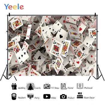 Yeele Pokerio Lošimo Kazino Žaisti Kortelės Plakatas, Tapyba, Fotografija, Fotografijos Fonas Šalies Backdrops Fotostudija