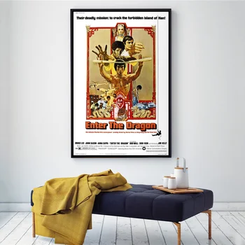 BRUCE LEE classic 70 filmo plakatus, Drobės Plakatas Namų Sienų Dekoras (be Rėmelio)