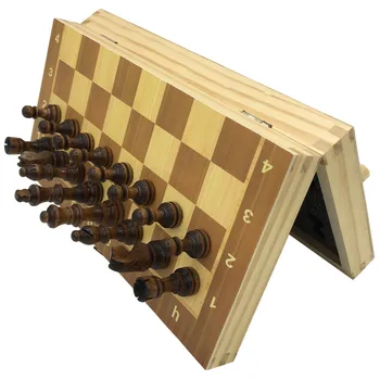 Mediniai Šachmatų Rinkinį Kartus šachmatų lentos Su Magnetiniai Šachmatai Lentos Dydis 29cm x 29cm Vaikams Kalėdų Dovana Turnyras Šachmatų stalo Žaidimas