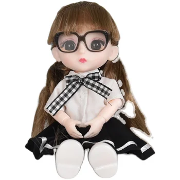 Naujas BJD Doll 13 Kilnojamojo Sujungta 16cm Lėlės, Pilnas Komplektas Su Akiniais Pav Žaislas Kūdikis Nuogas Nuogas Moterų Kūno Lėlės Mergaitėms Dovanų Žaislas