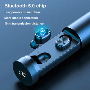 Bevielės Ausinės Su Mikrofonu Sporto 8D HIFI Bluetooth5.0 Rankų įrangos Ausinių Triukšmo Mažinimo TWS-B9 LED Ekranas Žaidimų Ausinės