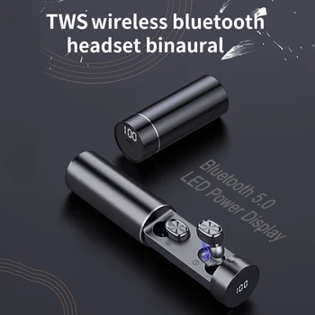 Bevielės Ausinės Su Mikrofonu Sporto 8D HIFI Bluetooth5.0 Rankų įrangos Ausinių Triukšmo Mažinimo TWS-B9 LED Ekranas Žaidimų Ausinės