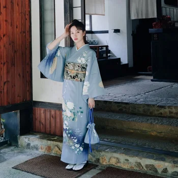 Naujas Atvykimo Japonijos Cosplay Moterų Originalus Yukata Apsirengti Tradiciniu Kimono Su Obi Veiklos Šokio Kostiumai Vienas Dydis FF2343