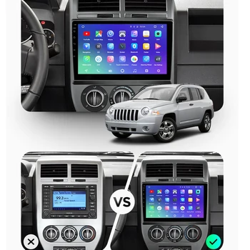 10.1 colių 2 din Automobilio Radijo Multimedia Vaizdo Grotuvas, Navigacija, GPS Android 8.1 dėl Jeep Compass MK 2007 m. 2008 m. 2009 m. 2010 m.
