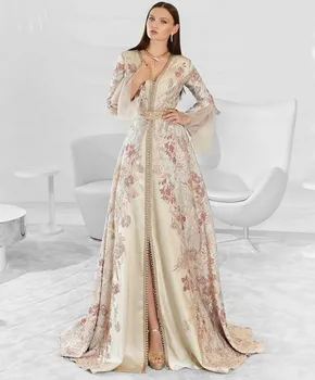 Elegantiškas Maroko Caftan Vakaro Suknelės Nėriniai Moterys Šalis Dėvėti Oficialią Chalatai Kaftan Suknelė chalatas de soiree