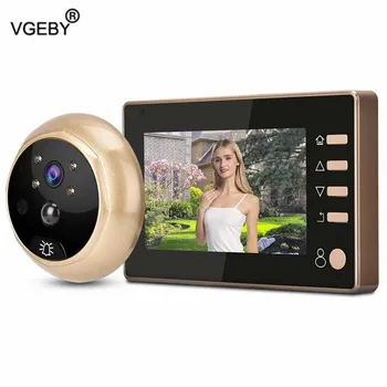 Durų Eye Kamera 4.3 LCD Spalvotas Ekranas Kamera Doorbell Aptikimo Fotografavimo, Įrašymo Ekranas Vaizdo Viewer 