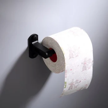Juoda Wall Mount Tualetinio Popieriaus Laikiklis iš Aliuminio Lydinio, Vonios kambarys, virtuvė popieriaus ritinėlio Aksesuaras audinio rankšluostį priedai bagažinės laikikliai