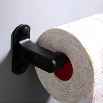 Juoda Wall Mount Tualetinio Popieriaus Laikiklis iš Aliuminio Lydinio, Vonios kambarys, virtuvė popieriaus ritinėlio Aksesuaras audinio rankšluostį priedai bagažinės laikikliai
