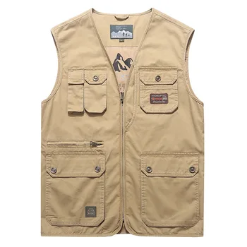 Plus size 7XL 8XL 9XL prekės ženklo apatiniai marškiniai vyrams multi-kišenės karinės striukė be rankovių safari taktinis fotografijos direktorius liemenė
