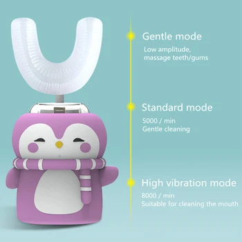 Naujas Elektrinis dantų Šepetėlis Vaikams 360 Laipsnių Sonic Protingas Automatinis Elektrinis dantų Šepetėlis 3 Rūšių Įkrovimo U Tipo Dantų šepetukas