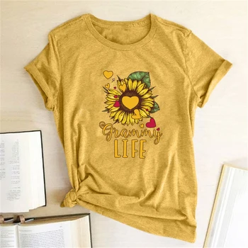 Saulėgrąžų Glammy Gyvenimo Spausdinti marškinėliai Moterims Drabužių Vasaros T Marškinėliai Moterims 2020 Metų Vasaros Medvilnės Grafinis Tee Moteris Camiseta Mujer