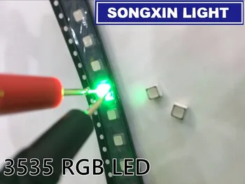 100vnt smd 3535 led rgb PLCC6 3-IN-1 SMD LED Full LED 3535 RGB 3-CHIP Lauko Full Vaizdo Ekranas