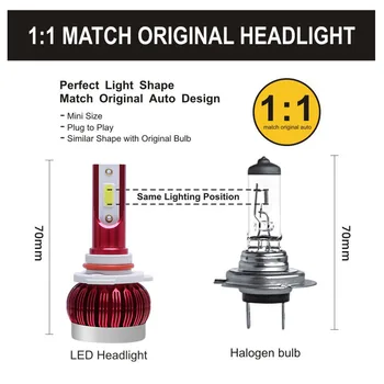 Naujas Produktas 2VNT Automobilių Žibintų H4 LED Lemputės H1 H3 H7, H8, H9 H11 9005 HB3 9006 HB4 Auto priekinio Žibinto Šviesos Lemputės 12000lm 6000K 12000K