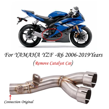 Motociklo Išmetamosios Vidurio Vamzdis, skirtas Yamaha YZF-R6 YZFR6 YZF R6 2006-2019 2016 2017 2018 2019 Nerūdijančio Plieno Vamzdis Saitą