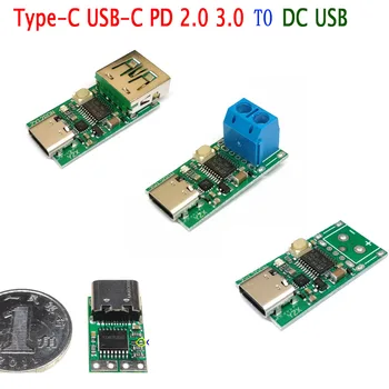 Tipas-C USB-C PD2.0 PD3.0-DC USB masalui QC greitai įkrauti sukelti Apklausa detektorius Įkrovimo PD 5A 9v 12v 15v 20V bandymas