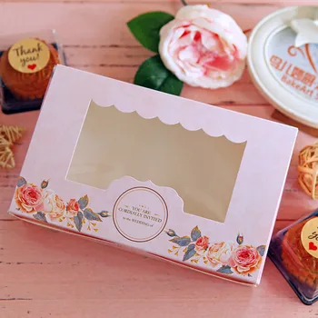 StoBag 20pcs Cupcake Popieriaus Dėžutėje Su langeliu Saldainiai Maisto Slapukus, Pyragaičiai Pakavimo Popieriaus Dėžės Pink Rose Kiaušinių Tortai Paketo Partijos Naudai