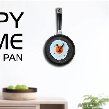Stalo įrankių dizaino kūrybos omletas puodą formos virtuvės laikrodis kūrybos modernių namų puošmena kabo lentelė