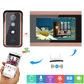 MAOTEWANG 7inch Wifi Bevielio Vaizdo Doorbell Domofonas įvedimo Sistema su HD 1000TVL Laidinio Kameros vaizdą įrašus