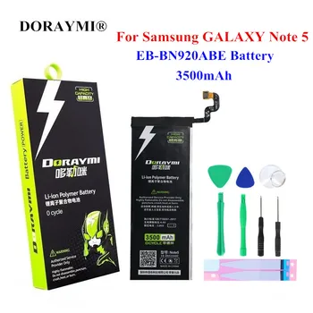 DORAYMI 3500mAh Didelės Talpos EB-BN920ABE Bateriją, skirtą Samsung GALAXY Note 5 N9200 N920t N920C N9208 Telefonas Pakeitimo Bateria