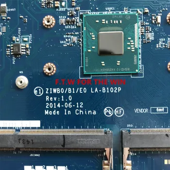 MB 5B20G46258 para Lenovo B50-30 Nešiojamas Plokštė ZIWB0/B1/E0 LA-B102 REV 2.1 (CPU N3530) DDR3L probado
