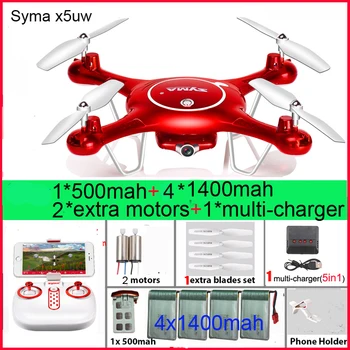 SYMA X5UW RC Drone 720P WIFI FPV Kamera Sraigtasparnio Aukštis Laikyti Vienu Svarbiausių Žemės 2.4 G 4CH 6Axis RC Quadcopte su baterijomis