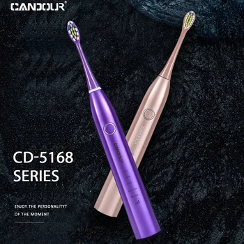 CANDOUR CD-5168 Sonic dantų šepetėlį Įkraunamas elektrinis dantų Šepetėlis IPX8 Vandeniui 15 Režimas Su 8 teptuku Kelionės langelį Geriausia Dovana