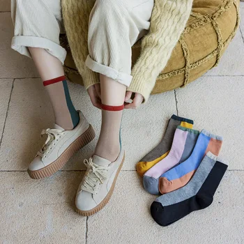 10 vnt = 5 poros moteriškų Medvilninių kojinių Naujas Stilius Rudens ir Žiemos Mados Kūrybos Spalvų Atitikimo Visas rungtynes, Kojinės moterims