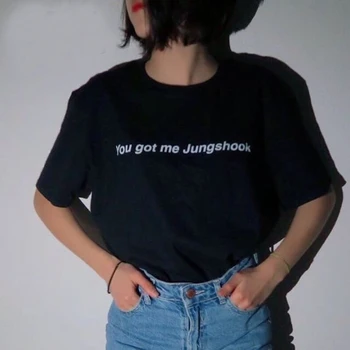 Jūs Turite Mane Jungshook moterų instagram marškinėliai mergina galia marškinėliai feminizmo marškinėliai tumblr marškinėlius mergina, elektros trišakiai vasaros viršūnes