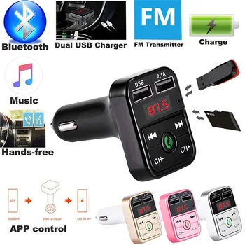 Bluetooth FM Siųstuvas Hands Free Car Kit Car Stiliaus MP3 Muzikos Grotuvas TF 