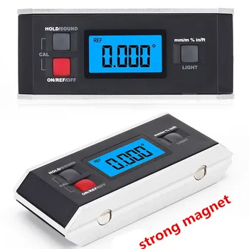Aukštos kokybės IP65 Skaitmeninis LCD Matlankis Kampo Ieškiklis Lygio Inclinometer Magnetinio V-Groove 0~360 Laipsnių