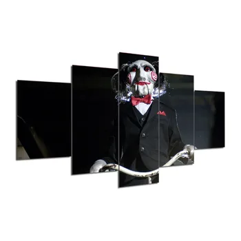 5 Kolektorių Pamatė Tapybos ant drobės siaubo filmo plakatas multi-panel drobė sienos menas spausdinti halloween Nuotraukos