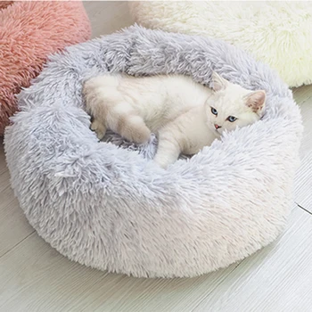 Apvali Katė lovoje Ilgai Pliušinis Super Minkštas Pet Lova Namuose Kačių Veislynas Šunų Kačių Žiemą Šiltas miegmaišis Mažylis Pagalvėlės, Kilimėlis Katė Prekių Kilimėlis