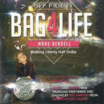 Bag4Life (1 Vaikščioti Laisvės Pusės Dolerio Monetos ir DVD) Magija Gudrybės Etape Arti Magia Mentalism Iliuzija Gudrybė Rekvizitai Magica