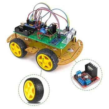 4PCS nuolatinės SROVĖS Variklis Varantys Rinkinys Elektros TT Variklio Dalys, Padangos, skirtas Robotas Smart 