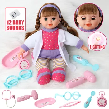 14 colių bebe atgimsta Lėlės, imitavimo garso Medicinos priemones Realus Baby doll ne didesnis kaip 36 cm minkšto Silikono Slaugytoja, drabužiai, Lėlės, Žaislai mergina