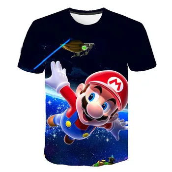 Mados animacinių filmų Mario, Sonic 3D dizaino T-shirt vaikų vasaros marškinėliai berniukui, mergina marškinėliai atsitiktinis T-shir