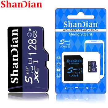 SHANDIAN Smart SD Kortele 128 gb Atminties Kortele High Speed Class 10 64gb 32gb Mini TF Kortelės, Telefonų, Fotoaparatų Nemokamas Pristatymas