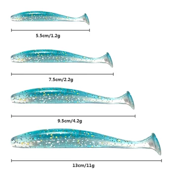 ANKI Easy Shiner Minkštas Jaukų 50mm 75mm 95mm 130mm Wobblers Karpių Žvejyba Masalas Silikono Dirbtinis Masalas Žuvų Modeliavimas