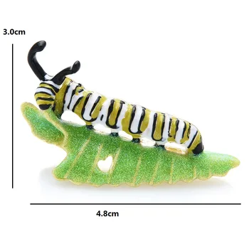 Wuli&baby Imperatorius Caterpillar Lapų Sagės Smeigtukai 2021 Prekės Originalus Dizainerio Sagė Širdies Formos Eatting pagal Caterpillar
