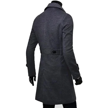 2018 Naujas Geek mens vilnos kailio Striukė dvieiliai mens paltas ilgomis rankovėmis vyrams, kailis žiemą Plonas Kietas vyras tranšėjos paltai
