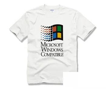 Nauja vasaros Microsoft Windows trumparankoviai marškinėliai vasaros medvilnės vientisos spalvos marškinėliai