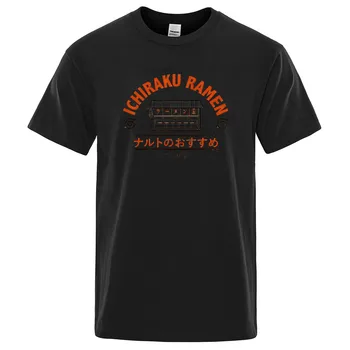 Ichiraku Ramen T Shirt Mens Naruto T-shirt Vyrai Marškinėlius Ninja Viršūnes Juokinga Tees Drabužių Japonijos Anime Harajuku Streetwear