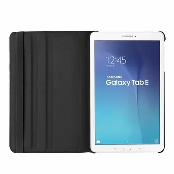 PU Odos Flip Case Cover For Samsung Tab E 9.6 SM-T560 360 Laipsnių Besisukantis Atveju GALAXY Tab E 9.6 colių T560 T561 Tablet Atveju